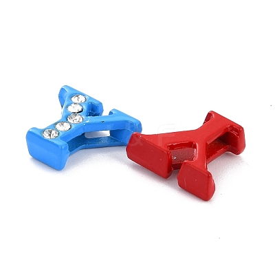 Spray Painted Zinc Alloy Slide Charms ALRI-WH0005-13Y-1