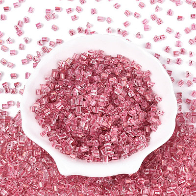 Transparent Inside Colours Glass Seed Beads SEED-T007-13F-1