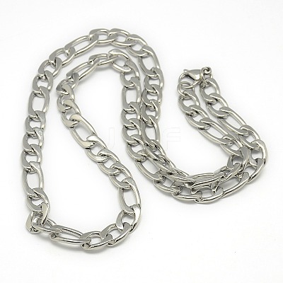 Tarnish Resistant Trendy Men's 201 Stainless Steel Mother-Son Chain Necklaces NJEW-L043C-41P-1