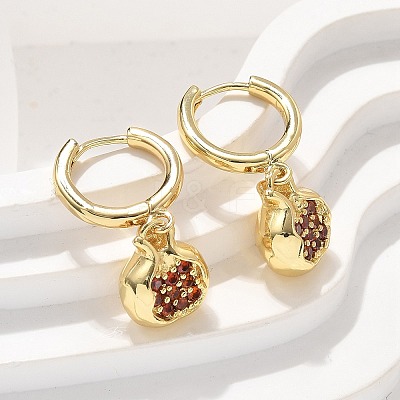 Brass Cubic Zirconia Hoop Earrings EJEW-Q015-02G-C-1