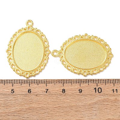 Tibetan Style Oval Alloy Pendant Cabochon Settings TIBEP-Q054-44G-NR-1
