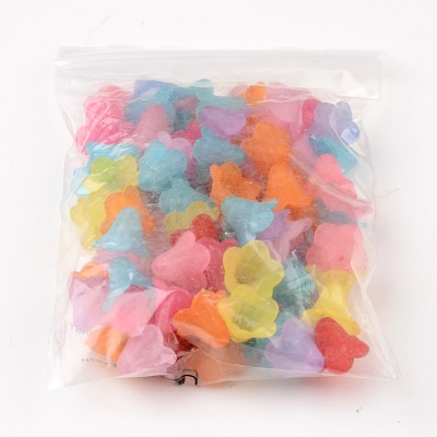Mixed Color Frosted Acrylic Beads X-PL692-1