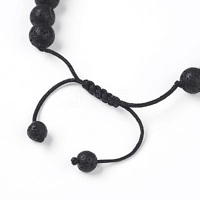 Natural Lava Rock Braided Bead Bracelets BJEW-G607-02-1