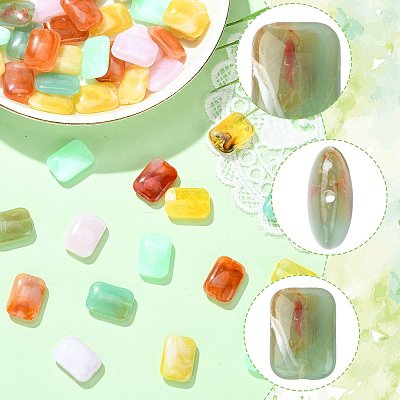 50Pcs Opaque Acrylic Beads MACR-FS0002-50-1