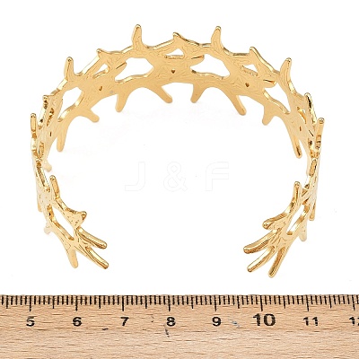 304 Stainless Steel Cuff Bangles for Women BJEW-P370-02G-1