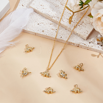 10Pcs Rack Plating Brass Pendants KK-BBC0017-13-1