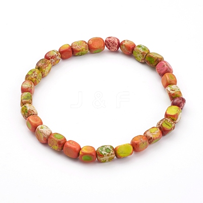 Natural Regalite/Imperial Jasper/Sea Sediment Jasper Beads Stretch Bracelets BJEW-JB05927-1