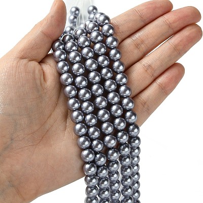 Eco-Friendly  Dyed Glass Pearl Round Beads Strands HY-A002-8mm-RB028-1