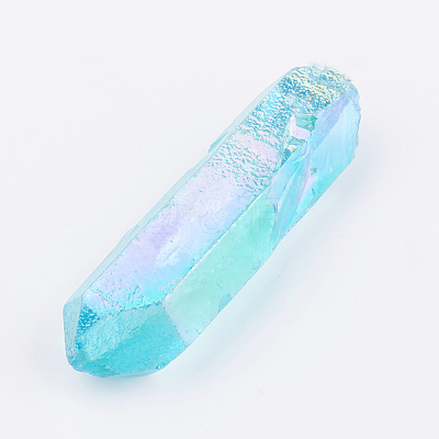 Electroplated Natural Quartz Pointed Beads G-E332-73-1