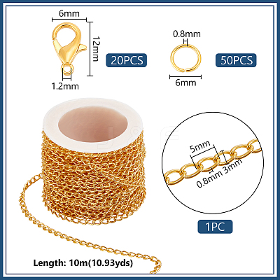 DIY Iron Twisted Chains Curb Chains Bracelets Necklaces Making Kits DIY-UN0006-22B-1