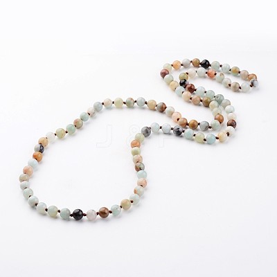 Natural Flower Amazonite Necklaces X-NJEW-D264-01-1