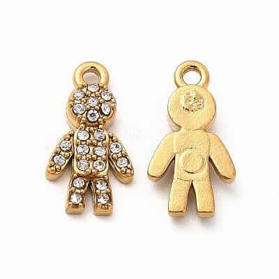 Ion Plating(IP) 316 Surgical Stainless Steel with Crystal Rhinestone Pendants X-STAS-G305-04G-1