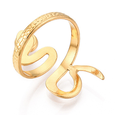 Snake 304 Stainless Steel Cuff Ring Components X-STAS-T066-28G-1