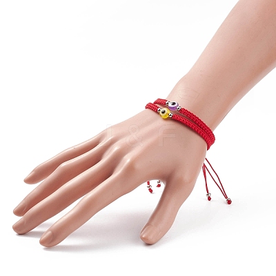2Pcs 2 Style Resin Evil Eye Braided Bead Bracelets Set BJEW-JB08425-1