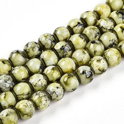 Baking Paint Glass Beads X1-DGLA-N003-10mm-A04-1