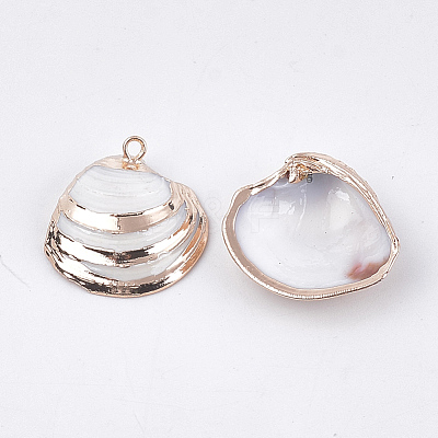 Electroplate Shell Pendants SSHEL-T009-17-1