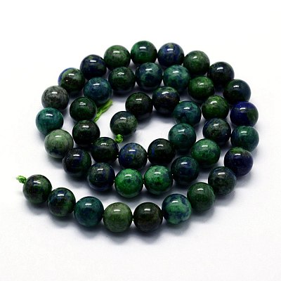 Natural Chrysocolla and Lapis Lazuli Beads Strands G-I199-37-6mm-1