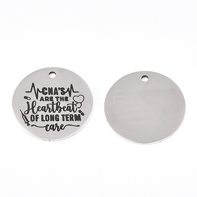 Non-Tarnish 201 Stainless Steel Pendants STAS-T064-38P-24-1