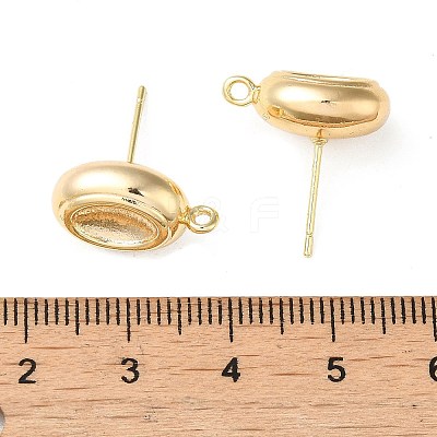 Brass Stud Earring Finding with Loops KK-C042-06G-1