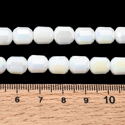 Electroplate Column Glass Beads Strands EGLA-A043-02-M-1