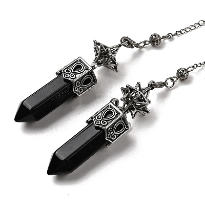 Natural Mixed Stone Faceted Bullet Pointed Dowsing Pendulums G-B149-14AS-1