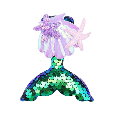 Mermaid Fishtail Sequins Plastic Alligator Hair Clips PW-WG2684B-01-1