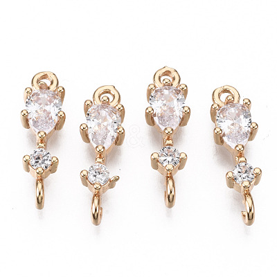 Brass Micro Pave Cubic Zirconia Links Connectors KK-R111-007-B01-1