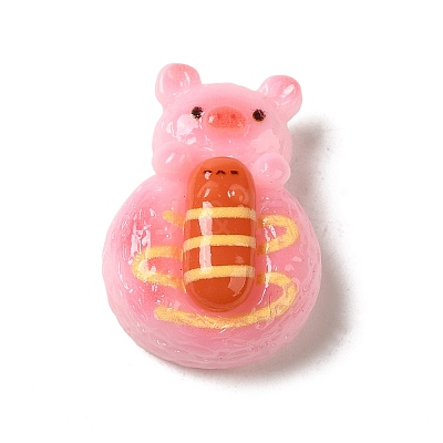 Cute Pig Theme Resin Imitation Food Decoden Cabochons RESI-U0003-02A-1