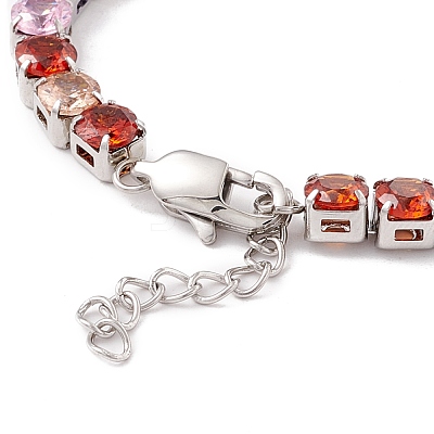 Classic Cubic Zirconia Tennis Bracelet BJEW-G639-01E-P-1