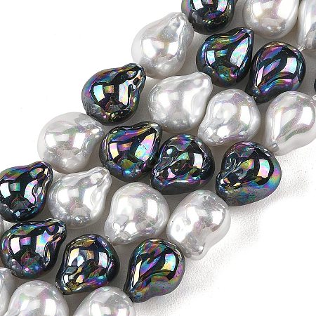 Electroplated Glass Beads Strands GLAA-Z013-01A-04-1