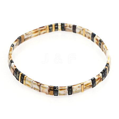 Bohemian Glass Seed Beaded Stretch Bracelets JM4508-49-1