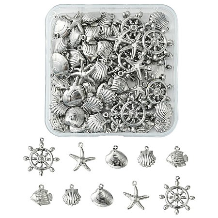 60Pcs 5 Styles Stainless Steel Charms STAS-FS0001-46-1