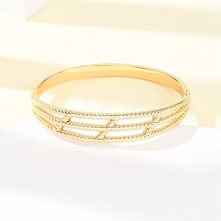 304 Stainless Steel Hinged Bangles for Women BJEW-F527-01G-1