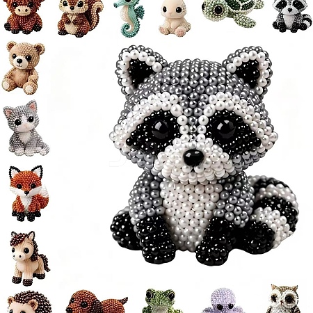 3D Raccoon DIY Animal Beading Embroidery Kit AC-CBA6750-05-1