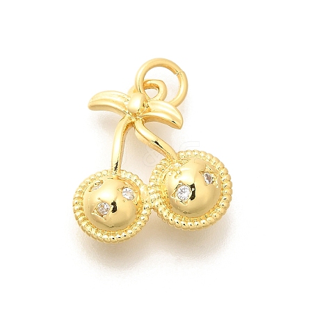 Brass Micro Pave Clear Cubic Zirconia Pendants KK-L225-004G-03-1
