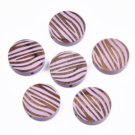 Painted Natural Wood Beads WOOD-T021-50B-03-1