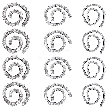 15Pcs 3 Styles Plush Craft Doll Eyelashes Strips DOLL-CP0001-07A-1