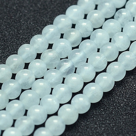 Natural Aquamarine Beads Strands G-P342-10-4mm-A-1