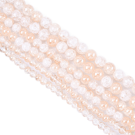 3 Strands 3 Styles Electroplated Crackle Glass Beads Strands EGLA-YW0005-12C-1