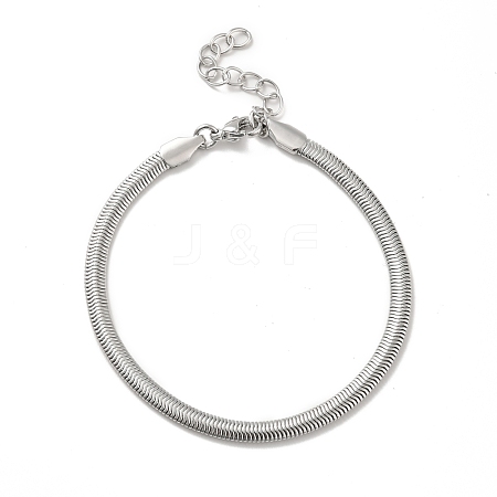 Rack Plating Brass Herringbone Chains Bracelet for Men Women BJEW-M227-01P-1