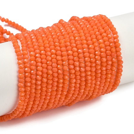 Opaque Solid Color Glass Bead Strands GLAA-F078-A03-1