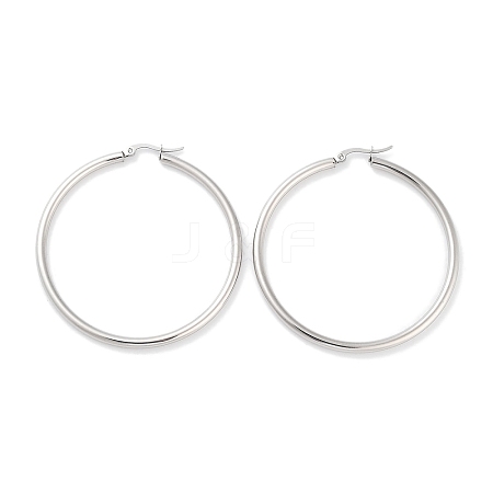 Non-Tarnish Ring 304 Stainless Steel Hoop Earrings for Women Men EJEW-B049-01H-P-1