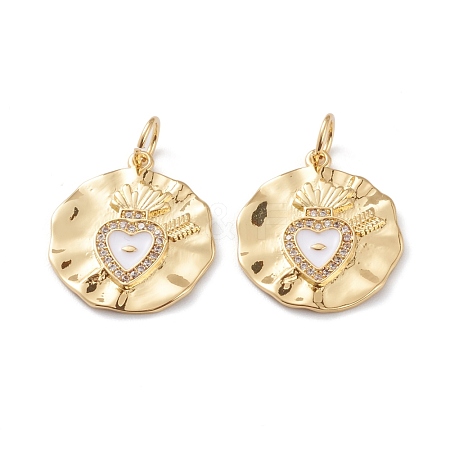 Brass Micro Pave Clear Cubic Zirconia Pendants ZIRC-Z008-08G-1