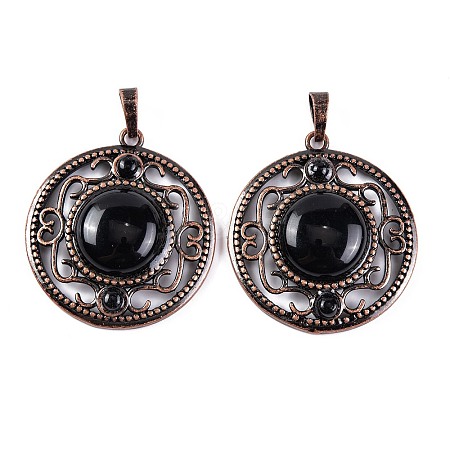 Natural Obsidian Pendants G-Q158-03-07-1