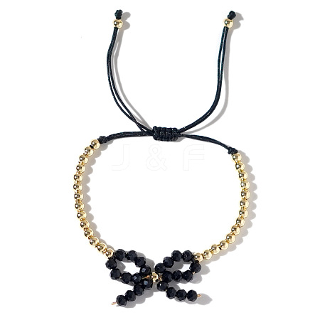 Elegant Butterfly Bow Girl Style Bracelet Gold-plated Copper Beads Pearl-like NQ2566-4-1