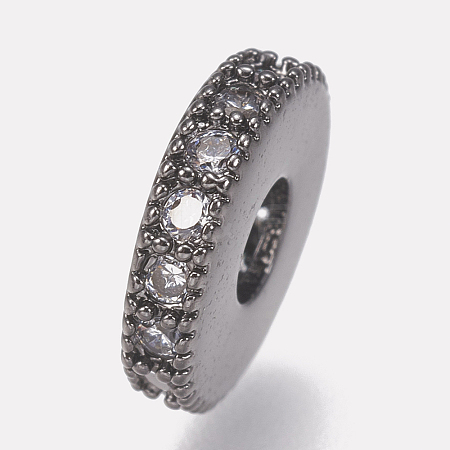 Brass Micro Pave Cubic Zirconia Bead Spacers LS-ZIRC-K074-11A-01B-1