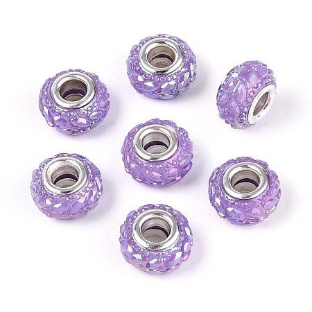 Opaque Resin European Beads RESI-T057-29F-1