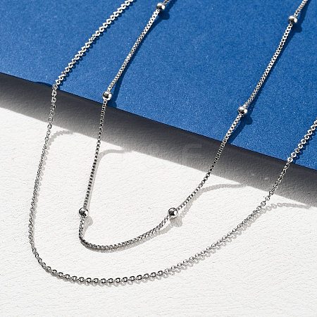 Brass Double Layer Necklaces NJEW-D302-52P-1