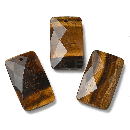 Natural Tiger Eye Pendants G-Z071-04F-1