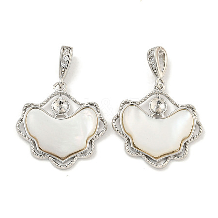 Natural Freshwater Shell Pendants KK-S386-17P-01-1